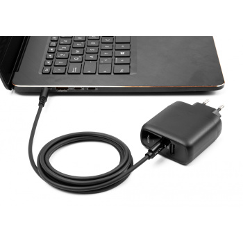 DELOCK καλώδιο τροφοδοσίας 87977, USB-C σε 5.5×2.1mm, 1.5m, μαύρο