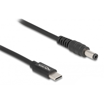 DELOCK καλώδιο τροφοδοσίας 87977, USB-C σε 5.5×2.1mm, 1.5m, μαύρο