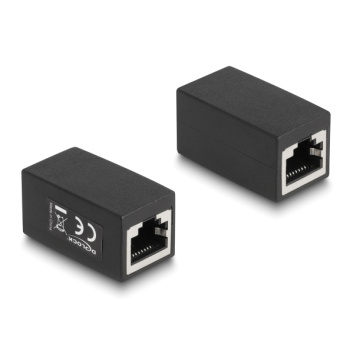 DELOCK σύνδεσμος RJ45 88003, θηλυκό σε θηλυκό, Cat.6, μαύρος