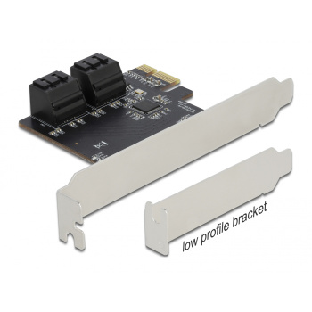 DELOCK κάρτα επέκτασης PCI σε 4x SATA 90010, 6Gb/s, Low Profile