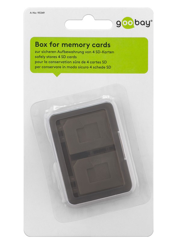 GOOBAY θήκη για κάρτες SD & micro SD 95349, 4 θέσεις, διάφανη-γκρι - Image 2