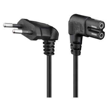 GOOBAY καλώδιο τροφοδοσίας Euro 97355, γωνιακό, 2×0.75 mm², 5m, μαύρο