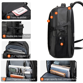 ARCTIC HUNTER τσάντα πλάτης B00388 με θήκη laptop 15.6″, USB, 27L, μπλε