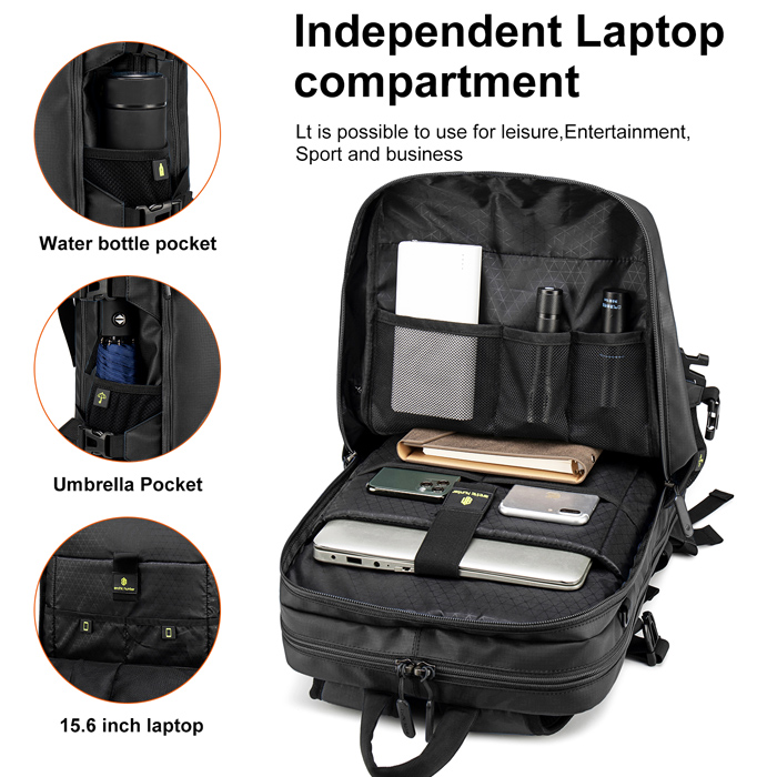 ARCTIC HUNTER τσάντα πλάτης B00391 με θήκη μπάλας & laptop, 26L, μαύρη - Image 4