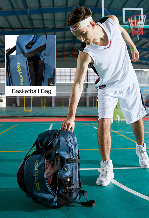ARCTIC HUNTER τσάντα πλάτης B00391 με θήκη μπάλας & laptop, 26L, μαύρη - Image 2