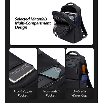 ARCTIC HUNTER τσάντα πλάτης B00477 με θήκη laptop 15.6″, μαύρη
