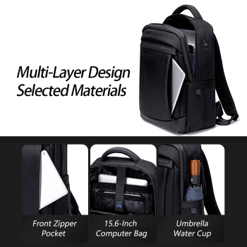 ARCTIC HUNTER τσάντα πλάτης B00478 με θήκη laptop 15.6″, μαύρη