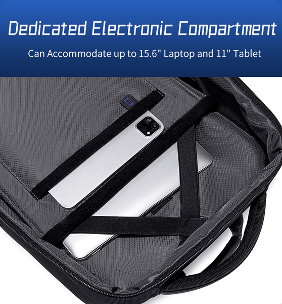 ARCTIC HUNTER τσάντα πλάτης B00550 με θήκη laptop 15.6", 23.5L, μαύρη - Image 5