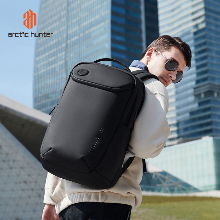 ARCTIC HUNTER τσάντα πλάτης B00555 με θήκη laptop 15.6", 25L, USB, μαύρη - Image 3