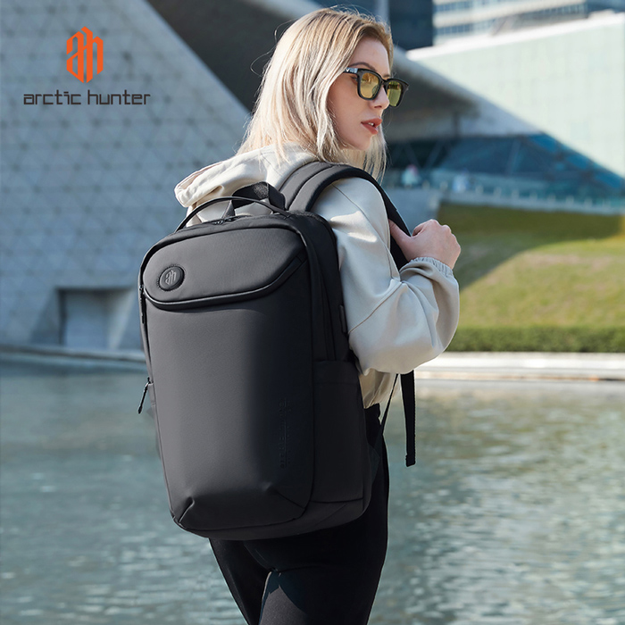 ARCTIC HUNTER τσάντα πλάτης B00555 με θήκη laptop 15.6", 25L, USB, μαύρη - Image 4