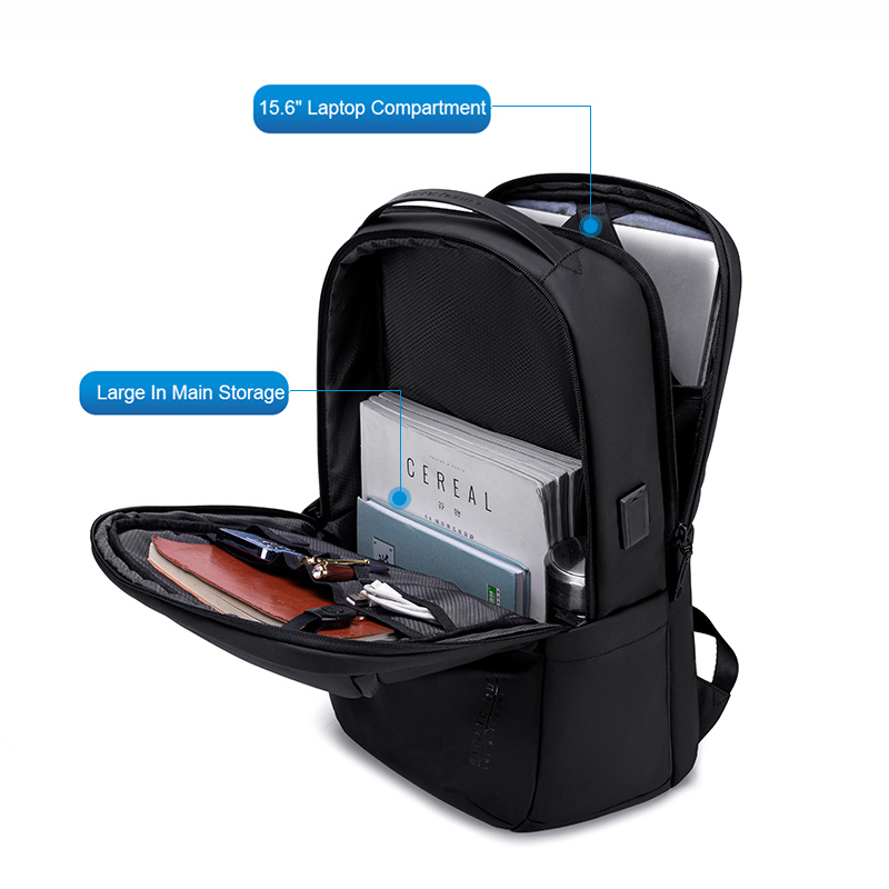 ARCTIC HUNTER τσάντα πλάτης B00555 με θήκη laptop 15.6", 25L, USB, μαύρη - Image 2
