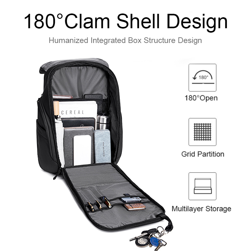 ARCTIC HUNTER τσάντα πλάτης B00558 με θήκη laptop 15.6", 24L, USB, μαύρη - Image 2