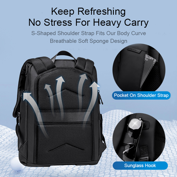 ARCTIC HUNTER τσάντα πλάτης B00558 με θήκη laptop 15.6", 24L, USB, μαύρη - Image 4