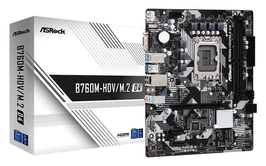 ASROCK μητρική B760M-HDV/M.2 D4, 2x DDR4, s1700, USB 3.2 Gen1, mATX - Image 3