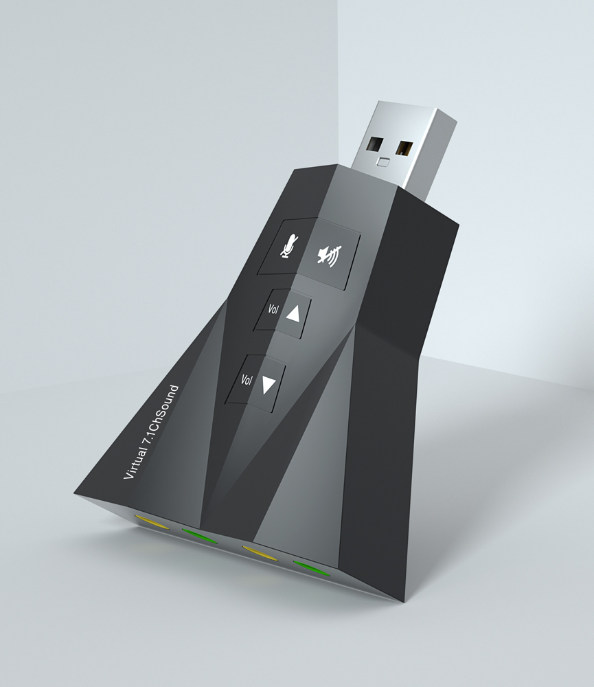 POWERTECH USB κάρτα ήχου 7.1CH, με έξοδο μικρόφωνου και ακουστικού - Image 2