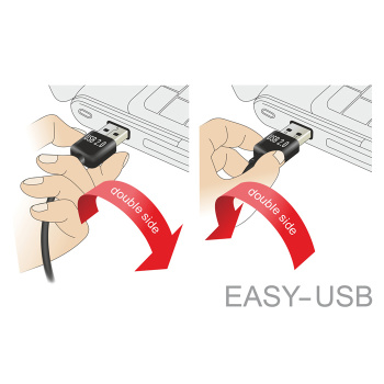 POWERTECH Καλώδιο USB σε USB Micro-B CAB-U137, 90°, Dual Easy USB, 1m