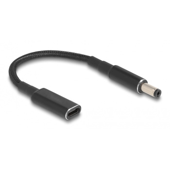 POWERTECH καλώδιο τροφοδοσίας CAB-UC069, USB-C σε 5.5×2.1mm, 15cm, μαύρο