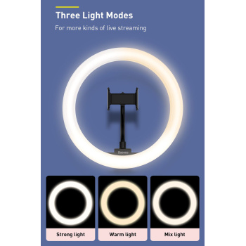 BASEUS φωτιστικό δαχτυλίδι LED CRZB12-B01, 12″, χωρίς τρίποδα, μαύρο