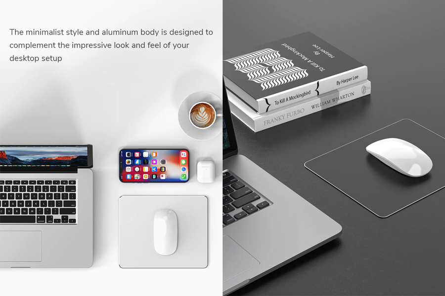 CABLETIME μεταλλικό mouse pad CT-MP24-AS, 246x202x2mm, ασημί & μαύρο - Image 2