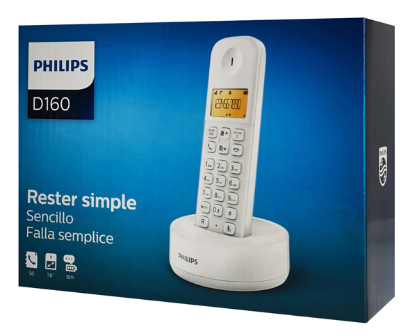 PHILIPS ασύρματο τηλέφωνο D1601W-34, με ελληνικό μενού, λευκό - Image 4