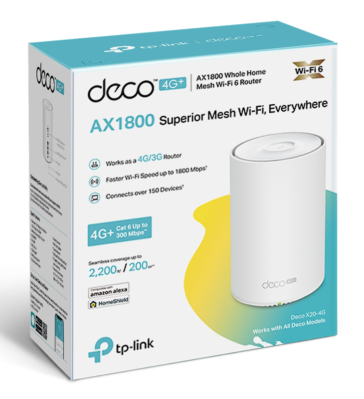 TP-LINK Whole Home Mesh WiFi 6 Deco X20-4G, 4G+ Cat6 AX1800, Ver. 1.0 - Image 5