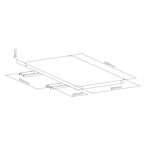 BRATECK ράφι γραφείου DET-4, ξύλινο, 600x409x30mm, 20kg, μαύρο - Image 5
