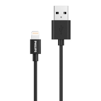 PHILIPS καλώδιο USB σε Lightning DLC3104V-00, 2.4Α 12W, 1.2m, μαύρο