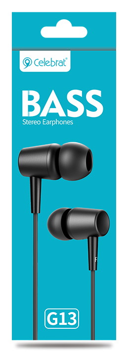 CELEBRAT earphones G13 με μικρόφωνο, 10mm, 3.5mm, 1.2m, μαύρο - Image 5