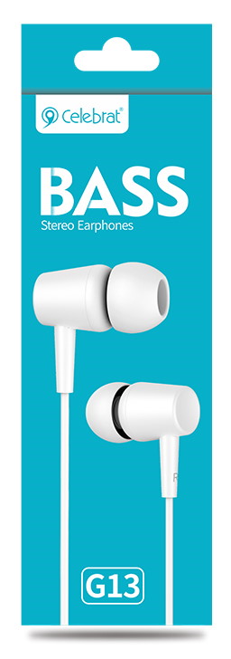 CELEBRAT earphones G13 με μικρόφωνο, 10mm, 3.5mm, 1.2m, λευκό - Image 5