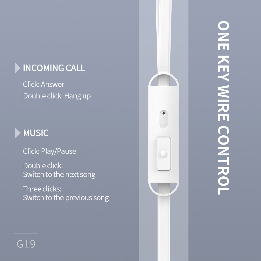 CELEBRAT earphones με μικρόφωνο G19, 3.5mm, 1.2m, μαύρα - Image 3