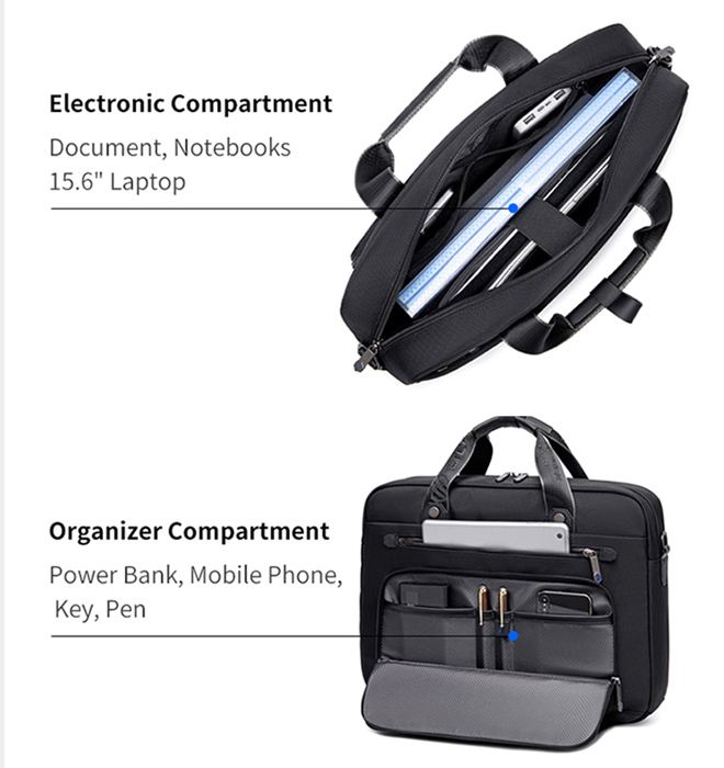 ARCTIC HUNTER τσάντα ώμου GW00017 για laptop 15.6", 14.5L, μαύρη - Image 3