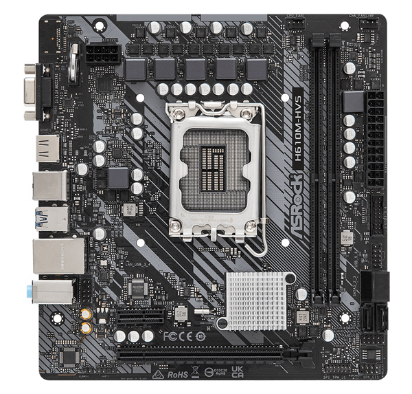 ASROCK μητρική H610M-HVS, 2x DDR4, s1700, USB 3.2 Gen1, mATX - Image 3