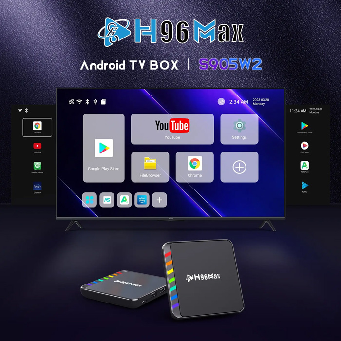 H96 TV Box Μax W2, 8K, S905W2, 4/32GB, WiFi 6, Bluetooth, Android 11 - Image 2