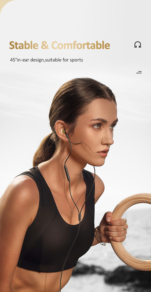 USAMS earphones με μικρόφωνο US-SJ482, Type-C, 10mm, 1.2m, μαύρα - Image 3