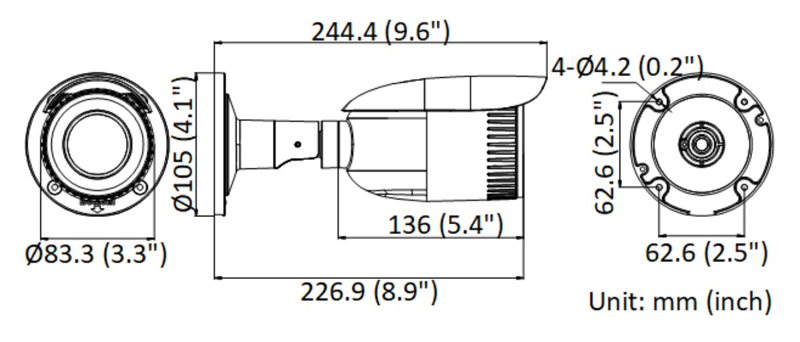 HIKVISION HIWATCH IP κάμερα HWI-B640H-Z, POE, 2.8-12mm, 4MP, IP67 - Image 2