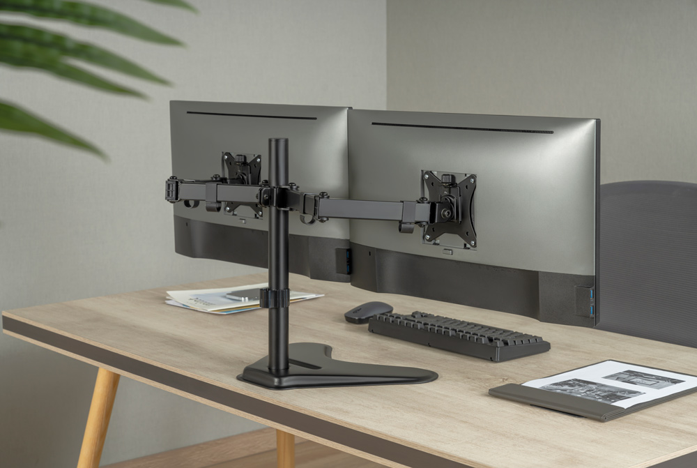 BRATECK βάση γραφείου LDT66-T024 για 2 οθόνες 17"-32", έως 9kg ανά οθόνη - Image 4