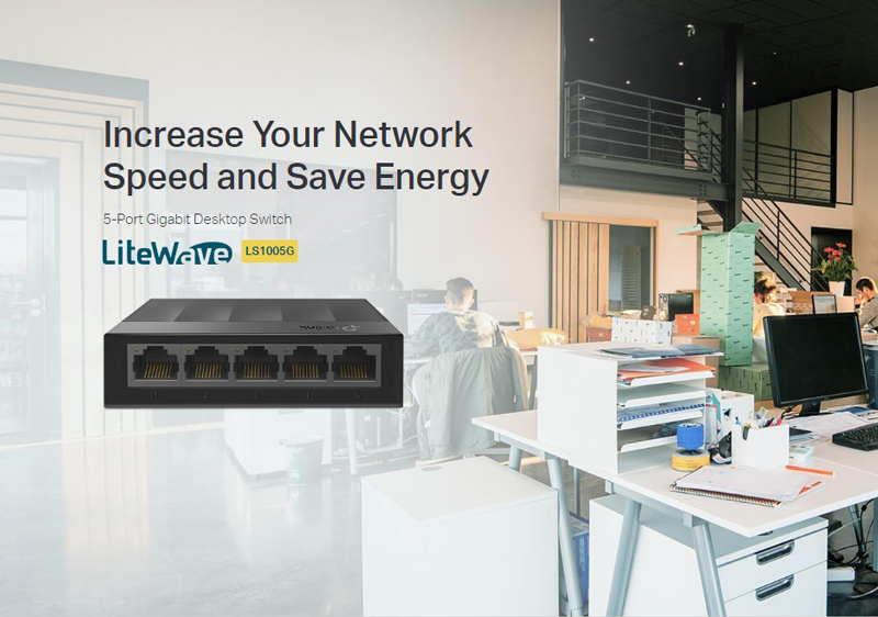 TP-LINK desktop switch LiteWave LS1005G, 5-port 10/100/1000Mbps, Ver 3.0 - Image 2