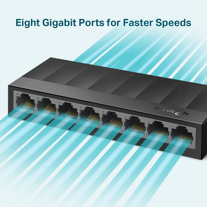 TP-LINK desktop switch LiteWave LS1008G, 8-port 10/100/1000Mbps, Ver 3.0 - Image 4