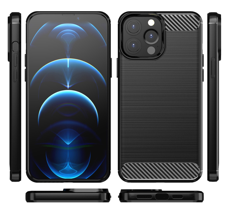 POWERTECH Θήκη Carbon MOB-1656 για iPhone 13 Pro Max, μαύρη - Image 2