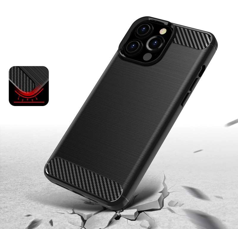 POWERTECH Θήκη Carbon MOB-1656 για iPhone 13 Pro Max, μαύρη - Image 3