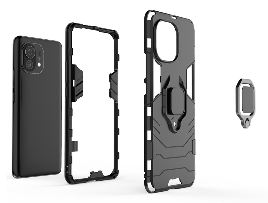 POWERTECH Θήκη Ring Armor MOB-1712 για Xiaomi Mi 11, μπλε - Image 3