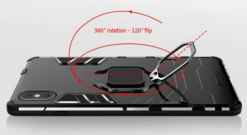 POWERTECH Θήκη Ring Armor MOB-1746 για iPhone 14, μαύρη - Image 3