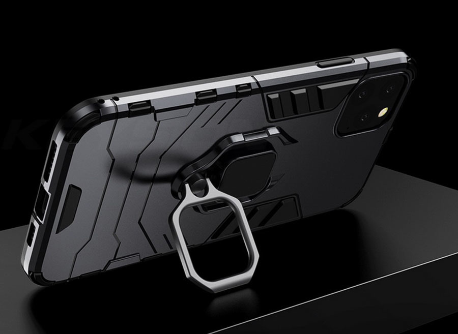 POWERTECH Θήκη Ring Armor MOB-1746 για iPhone 14, μαύρη - Image 4