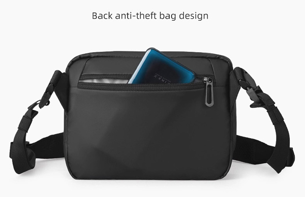 MARK RYDEN τσάντα ώμου MR8616, με θήκη tablet 7.9", 4L, αδιάβροχη, μαύρη - Image 3