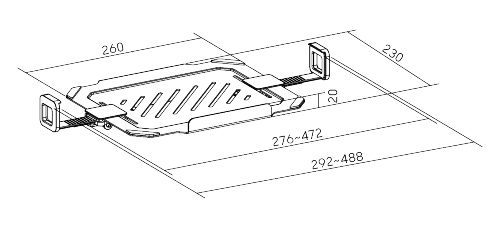 BRATECK βάση laptop NBH-8 για βάση οθονών VESA, έως 17", μαύρη - Image 4