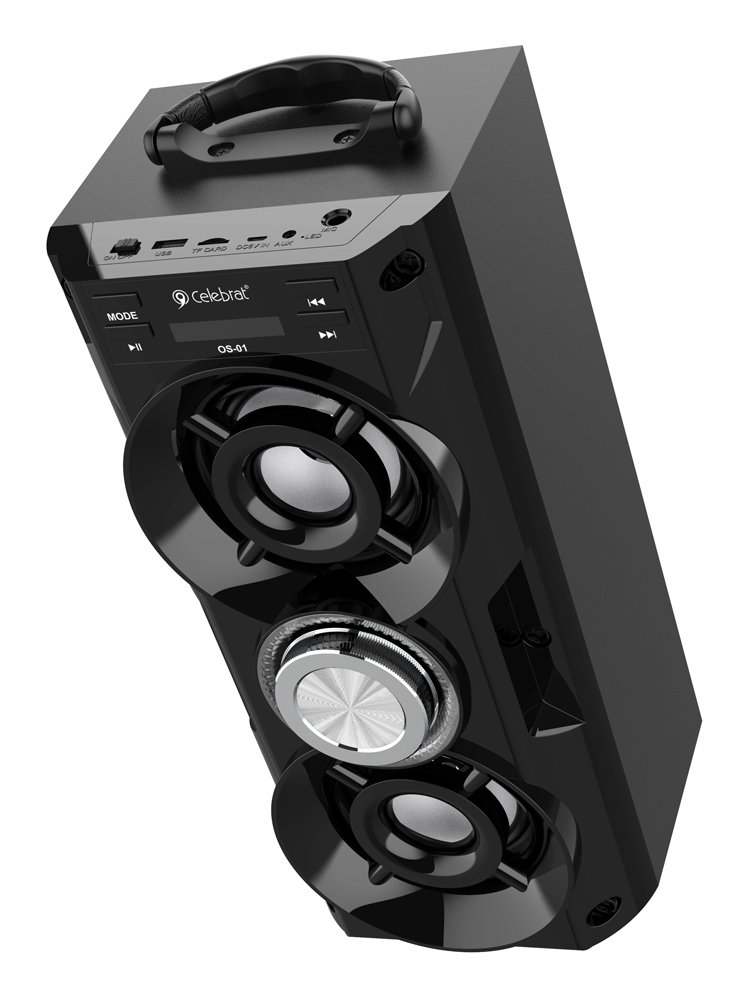 CELEBRAT φορητό ηχείο OS-01, 10W, 1200mAh, Bluetooth, FM, LED, μαύρο - Image 3