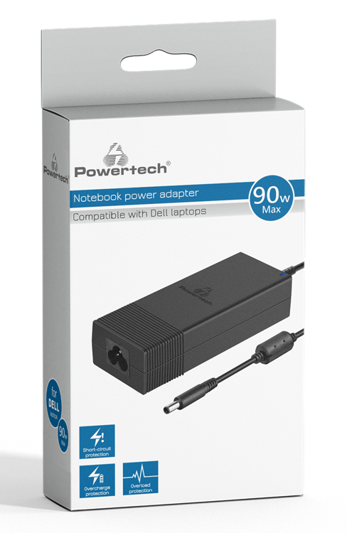 POWERTECH τροφοδοτικό laptop PT-1083 για Dell, 90W, 1.2m, μαύρο - Image 2