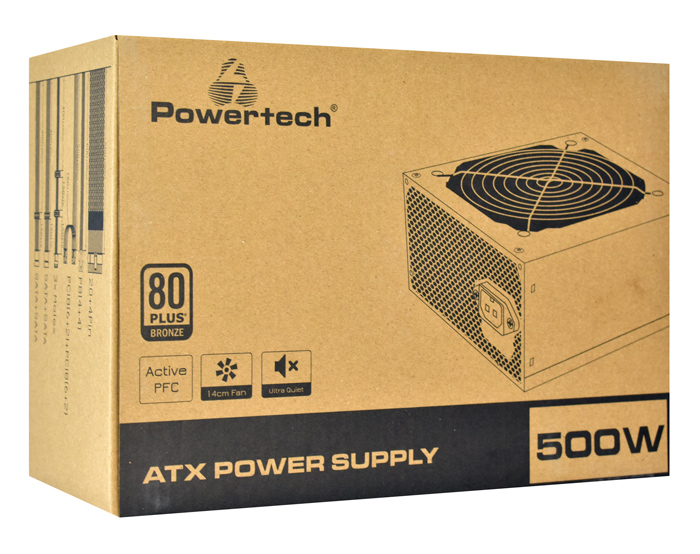 POWERTECH τροφοδοτικό για PC PT-1102, 550W, ATX, 120mm Fan - Image 4