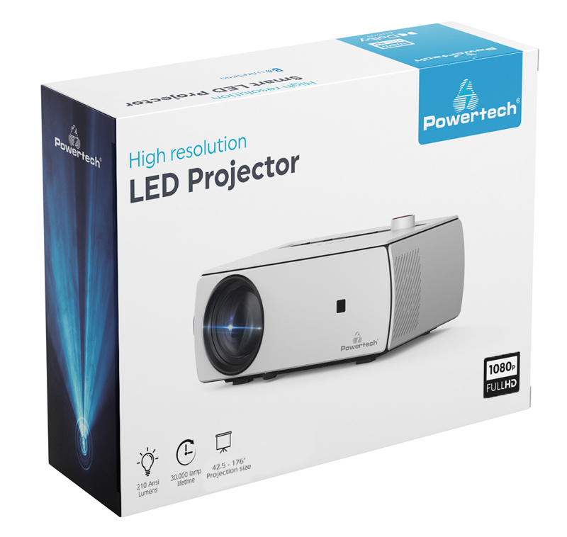 POWERTECH LED βιντεοπροβολέας PT-1158, Full HD, λευκός - Image 4