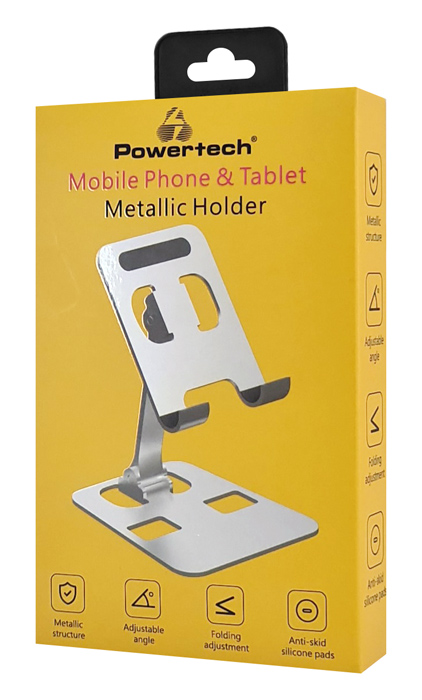 POWERTECH μεταλλική βάση smartphone/tablet PT-1159, 10", foldable, ασημί - Image 5